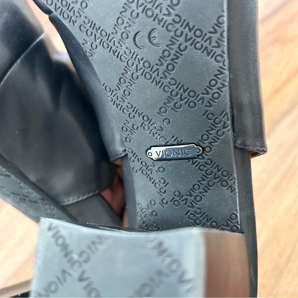 Vionic Lacey black leather open heel ankle boots - Picture 8 of 10